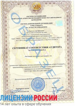 Образец сертификата соответствия аудитора №ST.RU.EXP.00006191-2 Кстово Сертификат ISO 50001